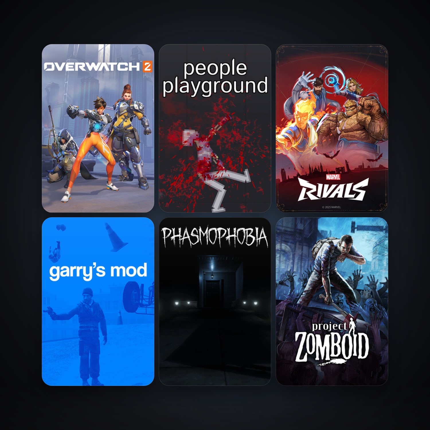 Garry's Mod + Project Zomboid, 36 games, clean — HabibiAccounts