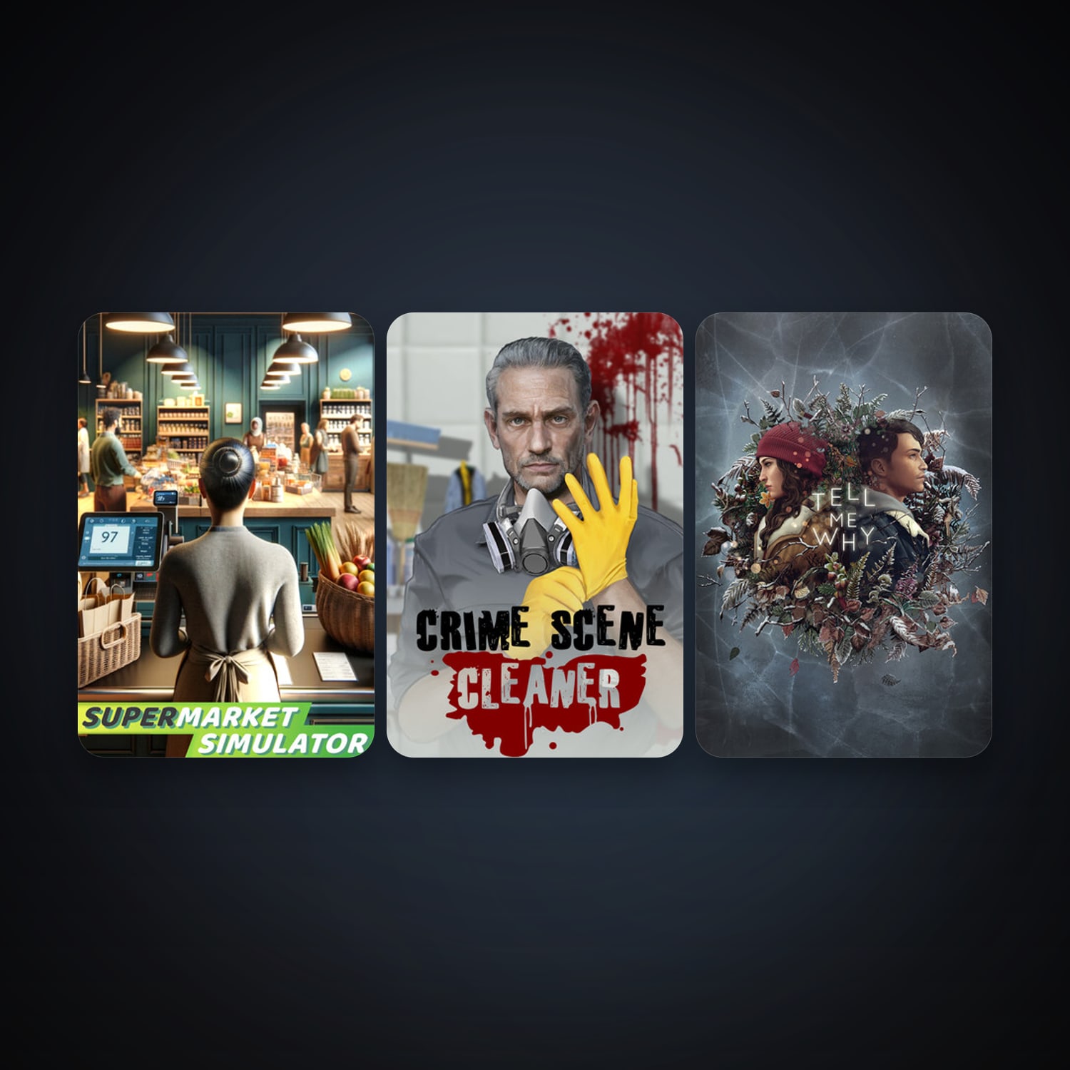Crime Scene Cleaner + Tell Me Why, 6 games, clean — HabibiAccounts