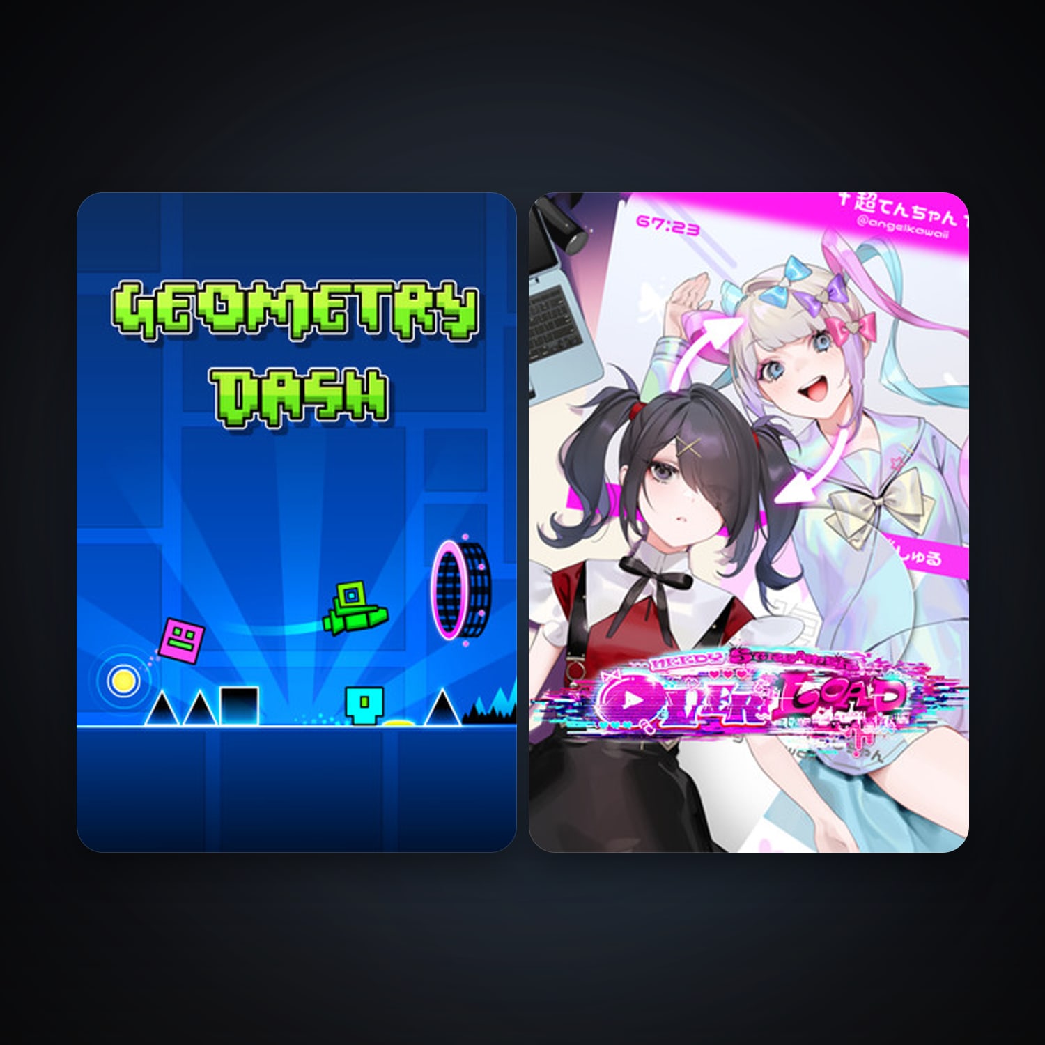 Geometry Dash + NEEDY GIRL OVERDOSE, 14 games, clean — HabibiAccounts