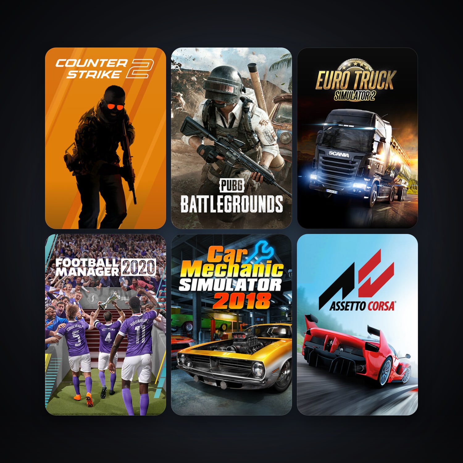CS2 Prime + Euro Truck Simulator 2, 74 games, Steam 10, clean — HabibiAccounts