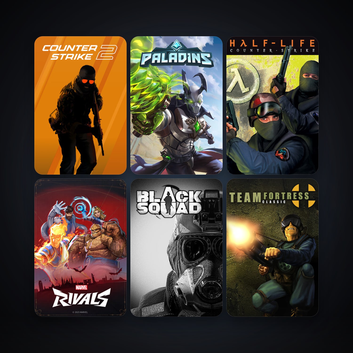 Counter-Strike + Team Fortress Classic, 17 games, Steam 12, clean — HabibiAccounts