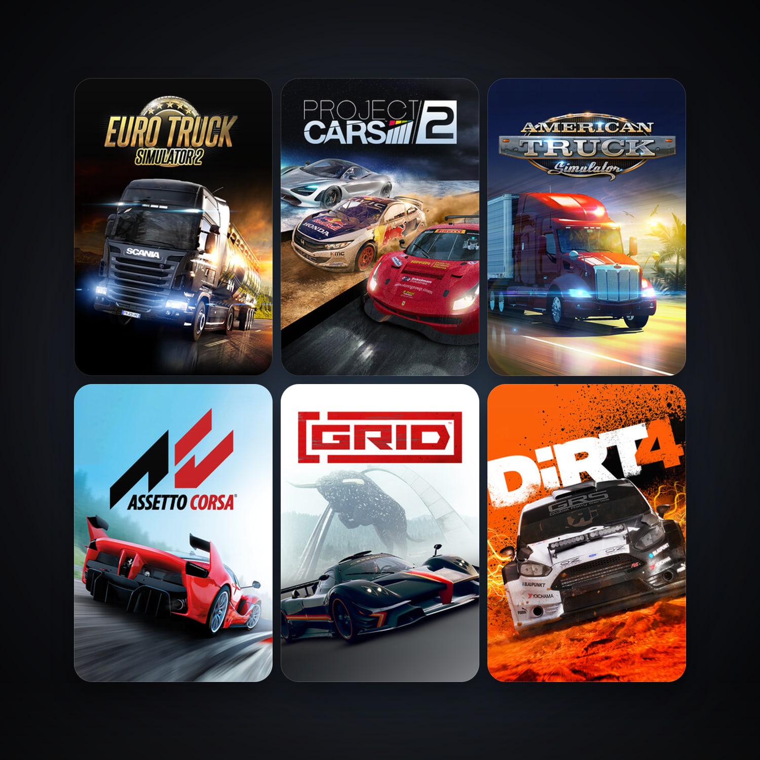 DiRT Showdown + RaceRoom Racing Experience, 36 games, Steam 10, clean — HabibiAccounts