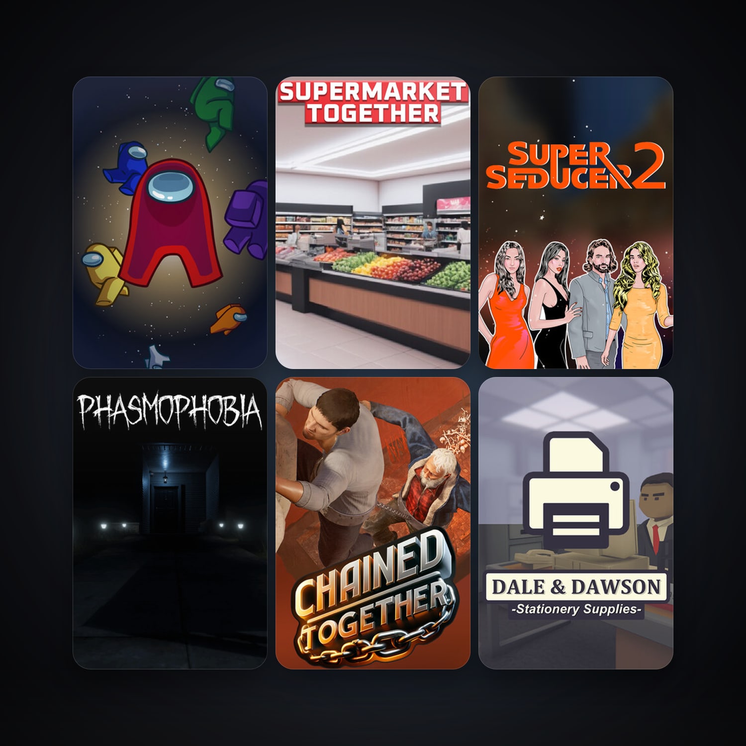 Phasmophobia + Super Seducer 2, 8 games, clean — HabibiAccounts