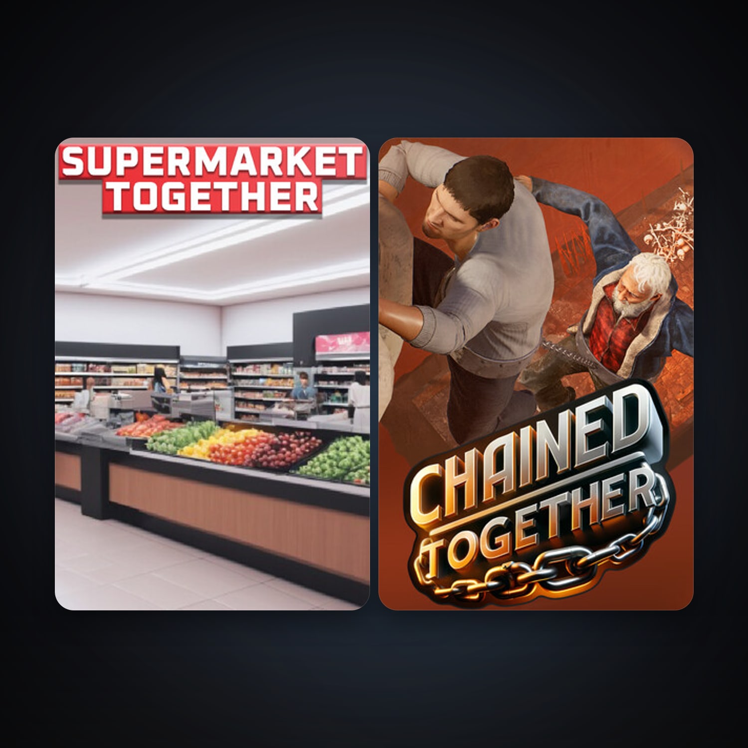 Chained Together + Supermarket Together, 6 games, clean — HabibiAccounts