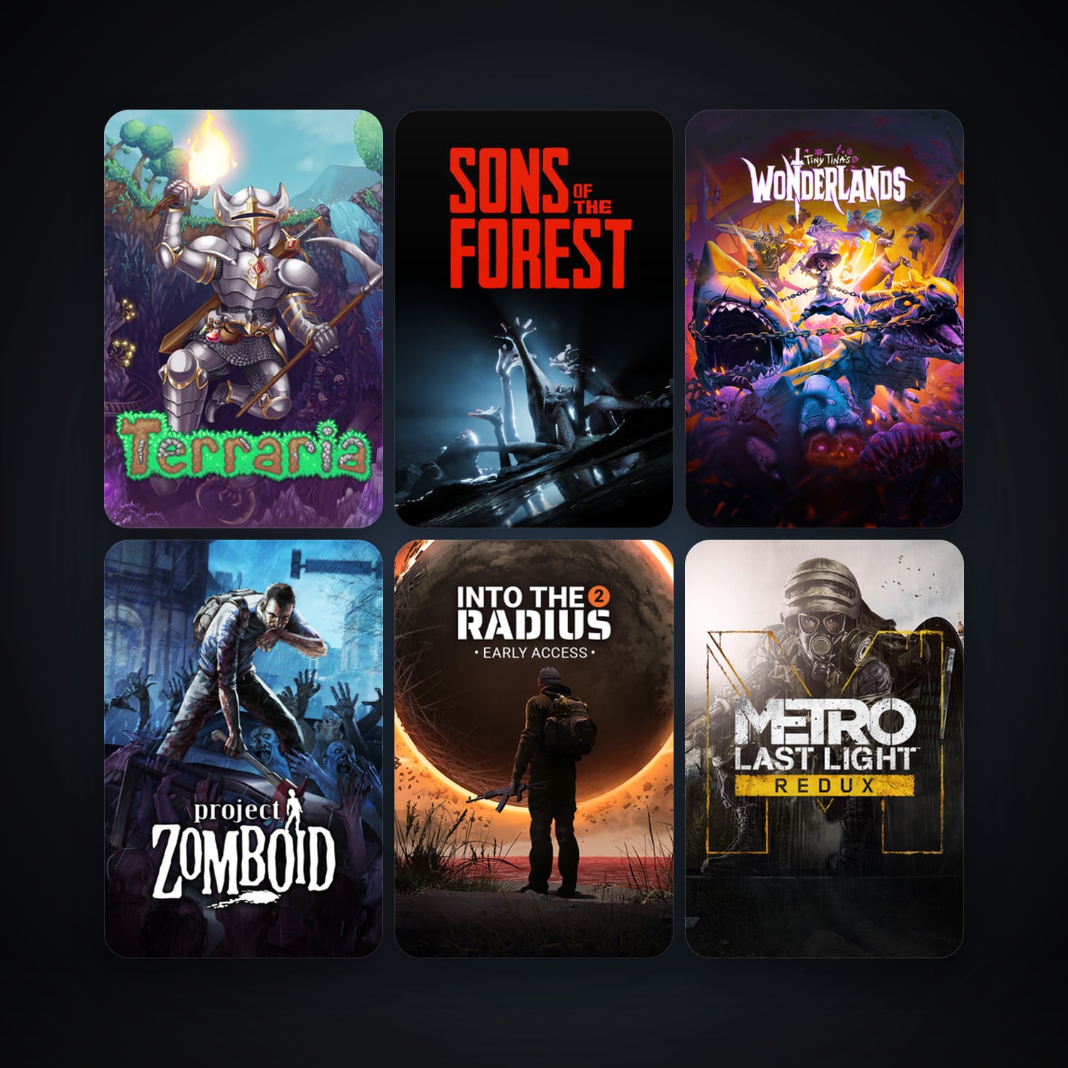 Terraria + Project Zomboid, 12 games, clean — HabibiAccounts