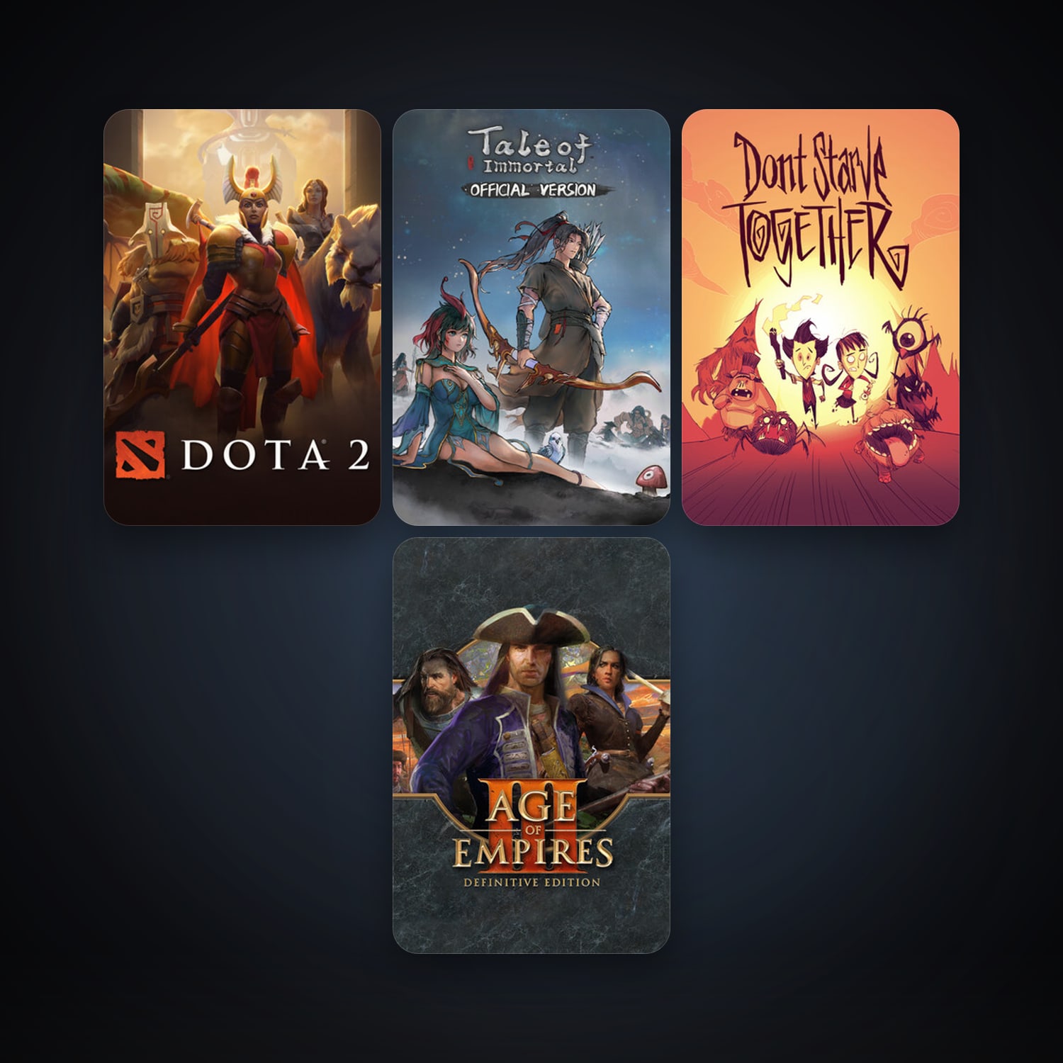 Dota 2 + Don't Starve Together, 6 games, clean — HabibiAccounts