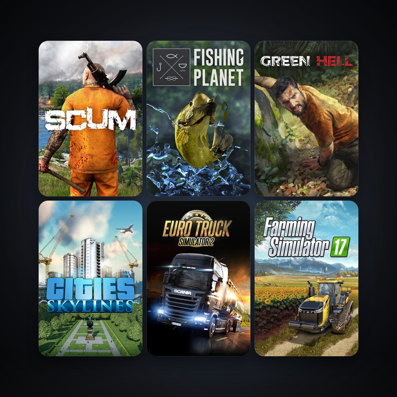 Euro Truck Simulator 2 + Cities: Skylines, 21 games, clean — HabibiAccounts