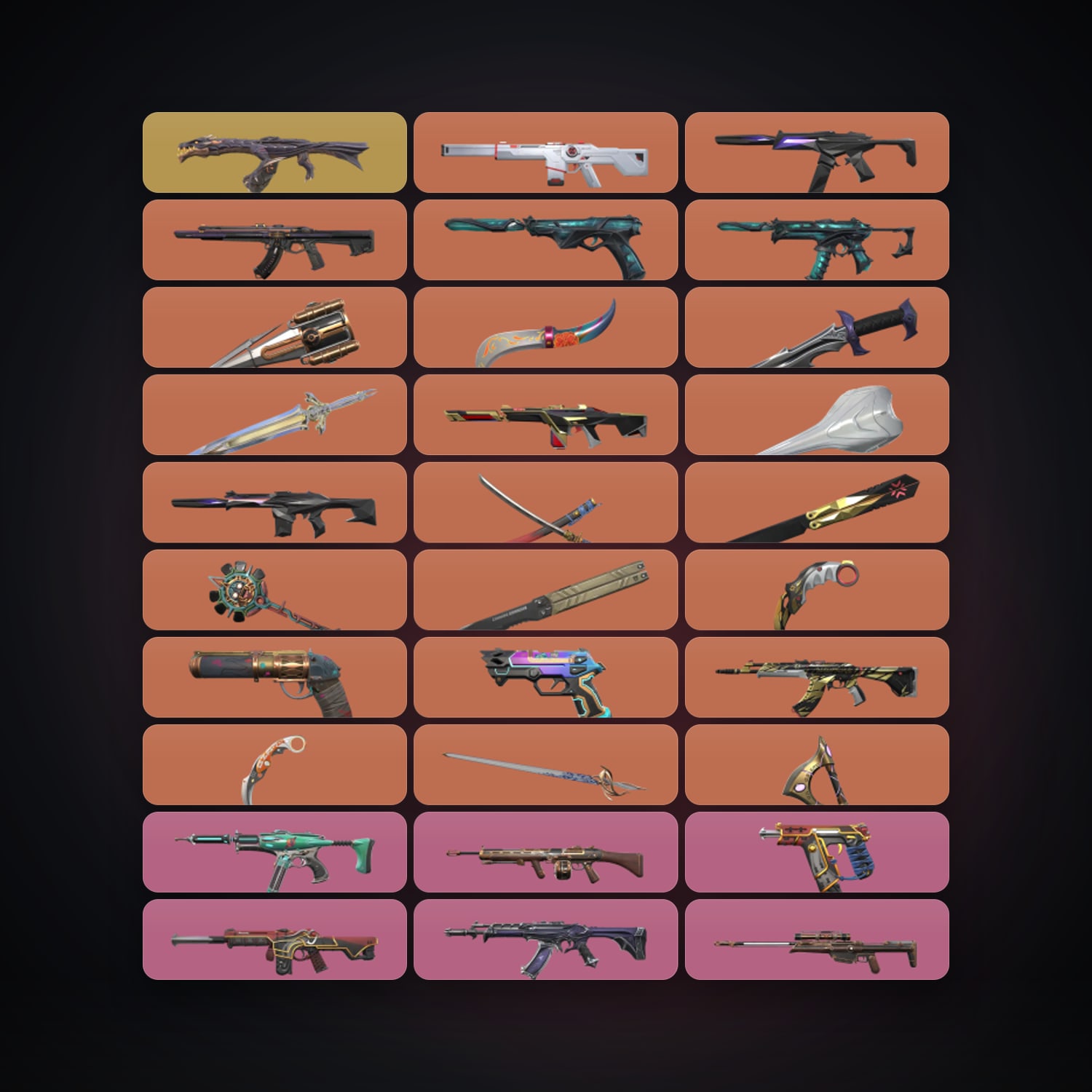 AP locker — 13 knives, 102 skins, lvl 77 — HabibiAccounts