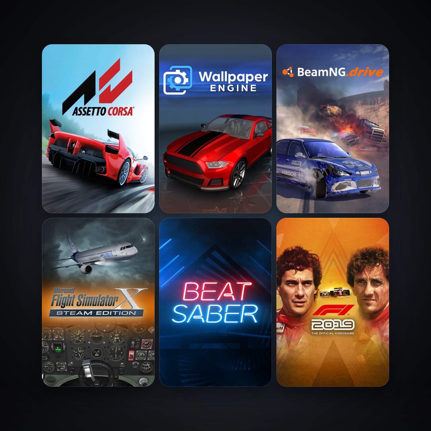 Assetto Corsa + BeamNG.drive, 19 games, clean — HabibiAccounts