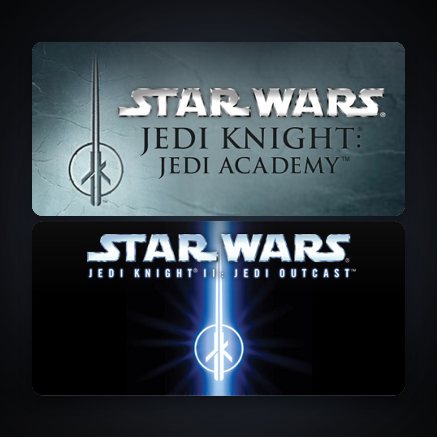 STAR WARS Jedi Knight - Jedi Academy + STAR WARS Jedi Knight II - Jedi Outcast, 4 games, clean — HabibiAccounts