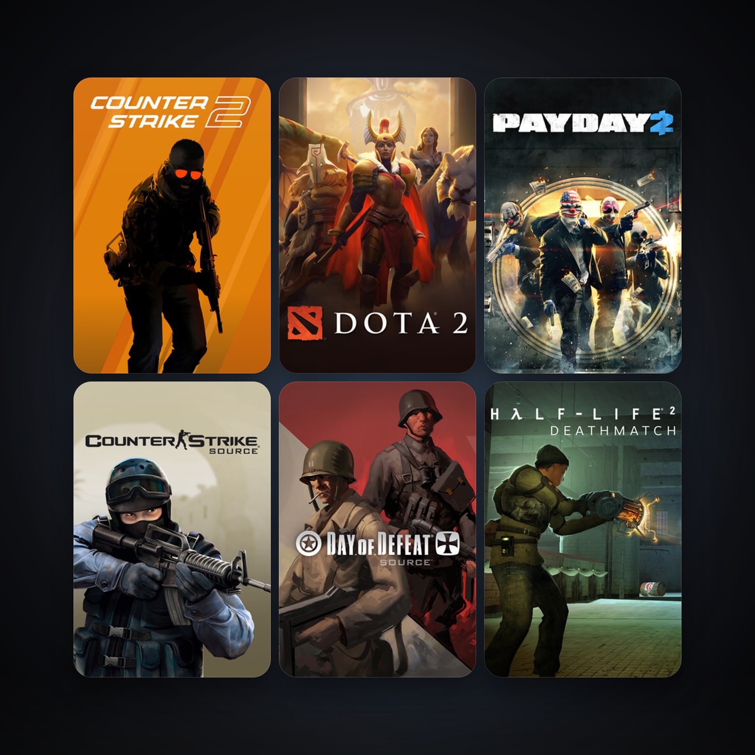 Counter-Strike: Source + Day of Defeat: Source, 7 games, clean — HabibiAccounts