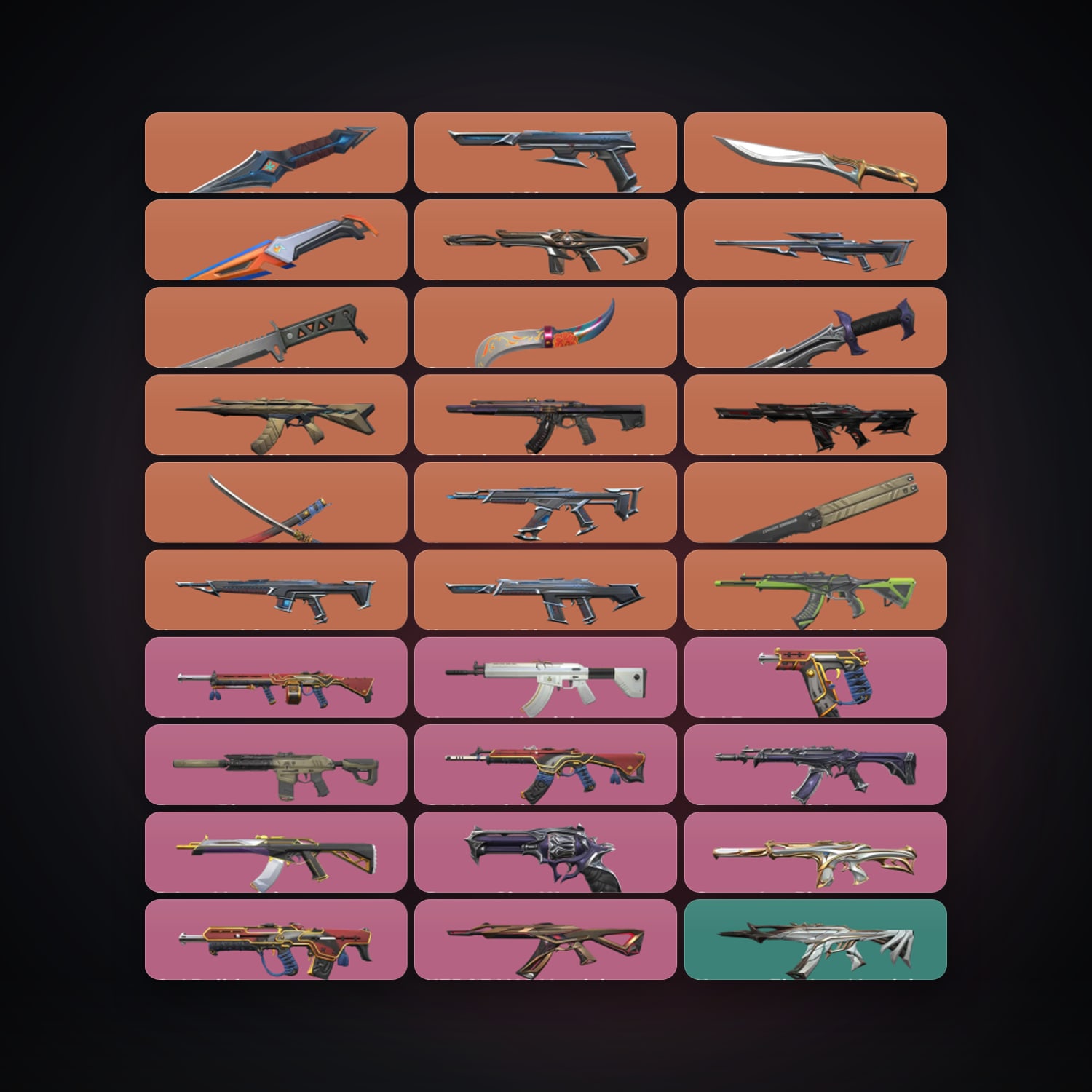 NA Plat 1 locker — 8 knives, 66 skins, lvl 98 — HabibiAccounts