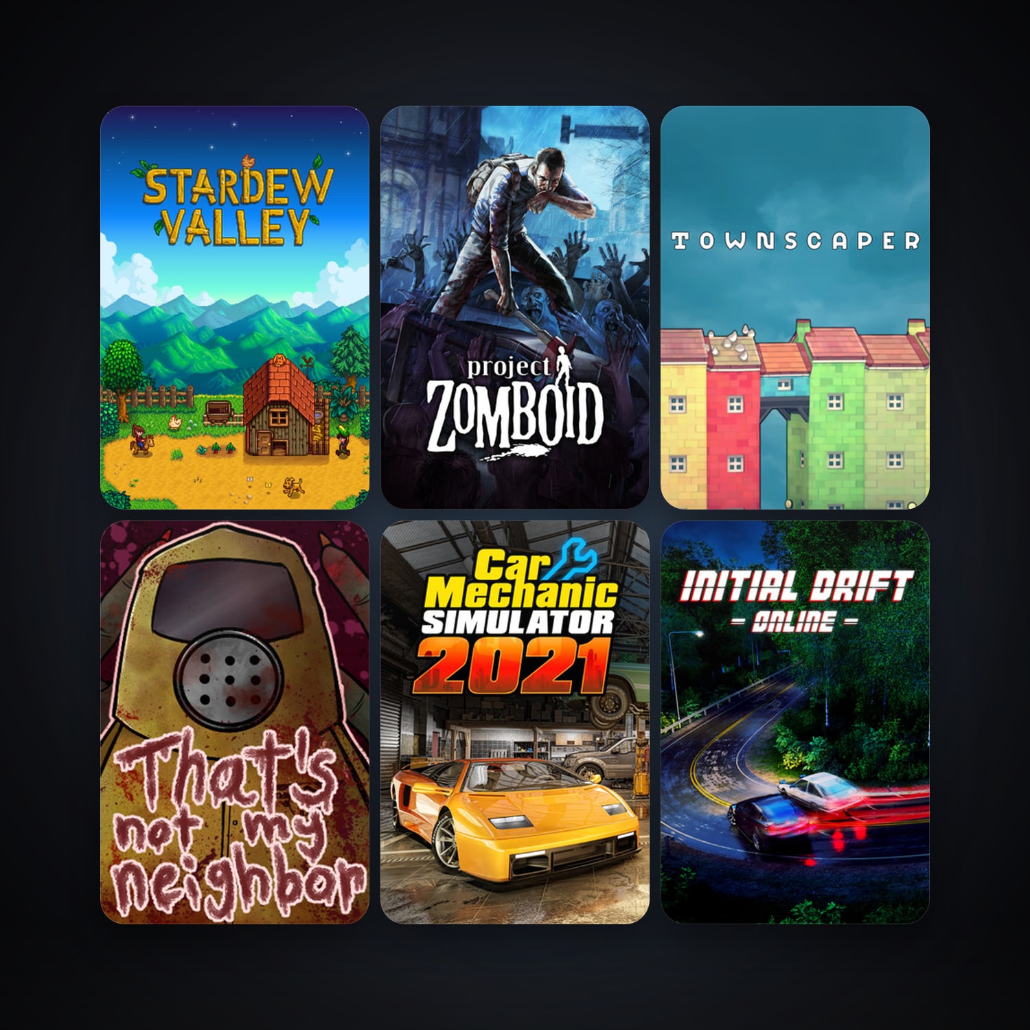 Project Zomboid + Stardew Valley, 9 games, clean — HabibiAccounts