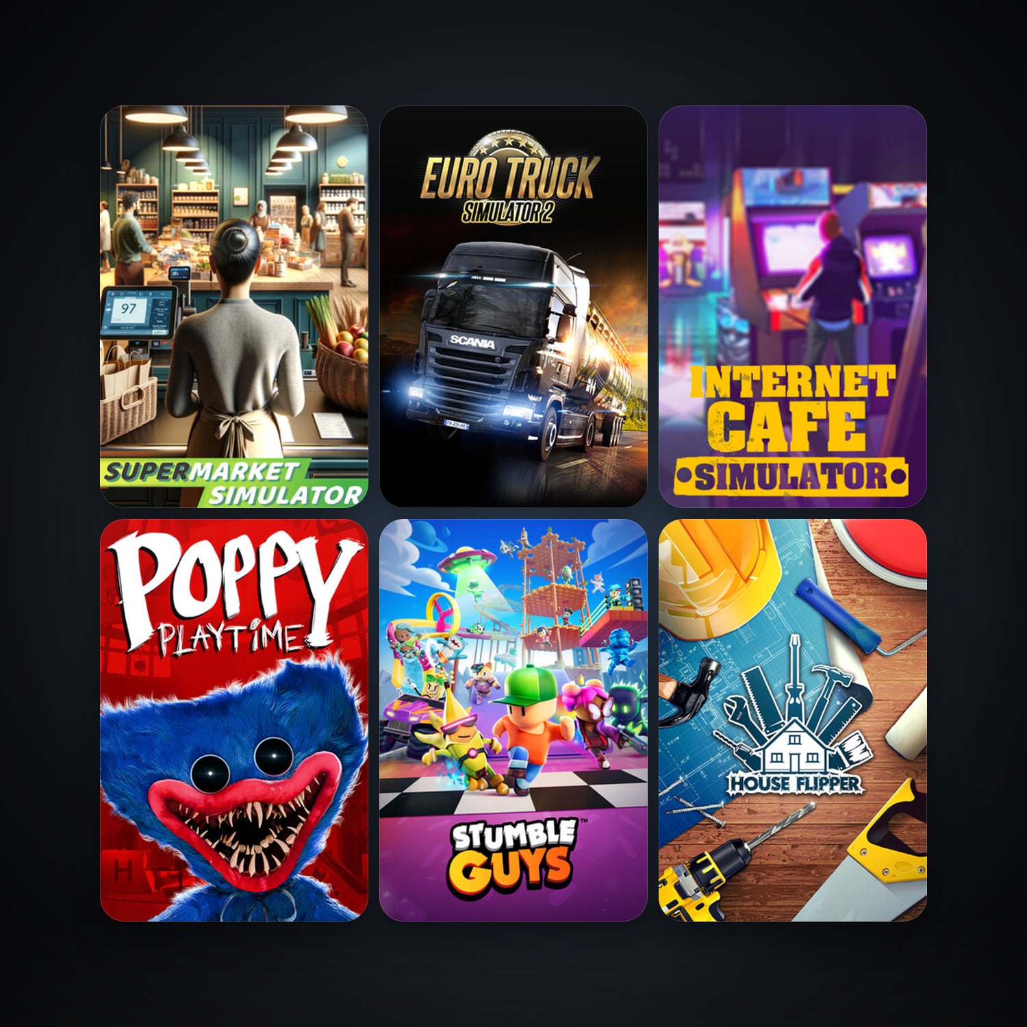 Euro Truck Simulator 2 + Geometry Dash, 25 games, clean — HabibiAccounts