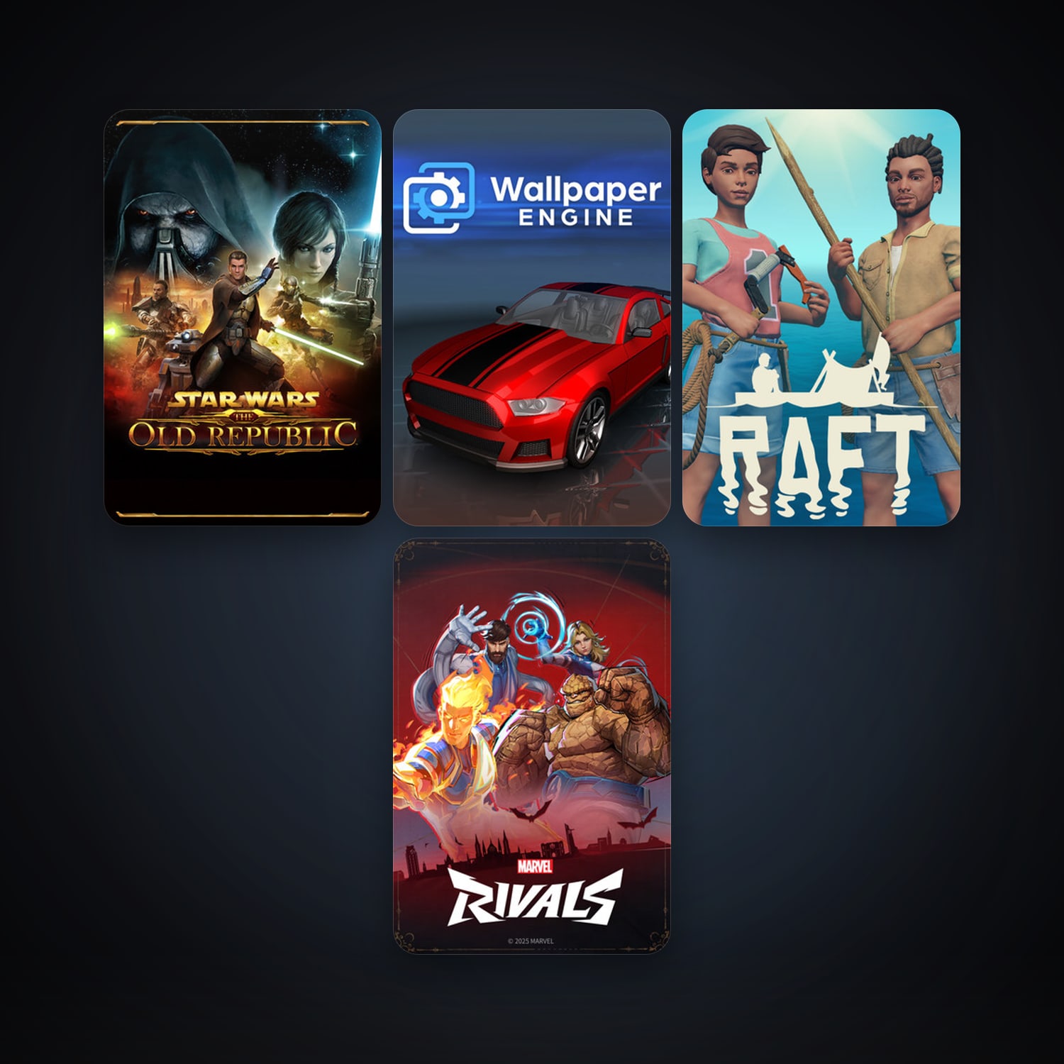 Wallpaper Engine + Raft, 12 games, clean — HabibiAccounts