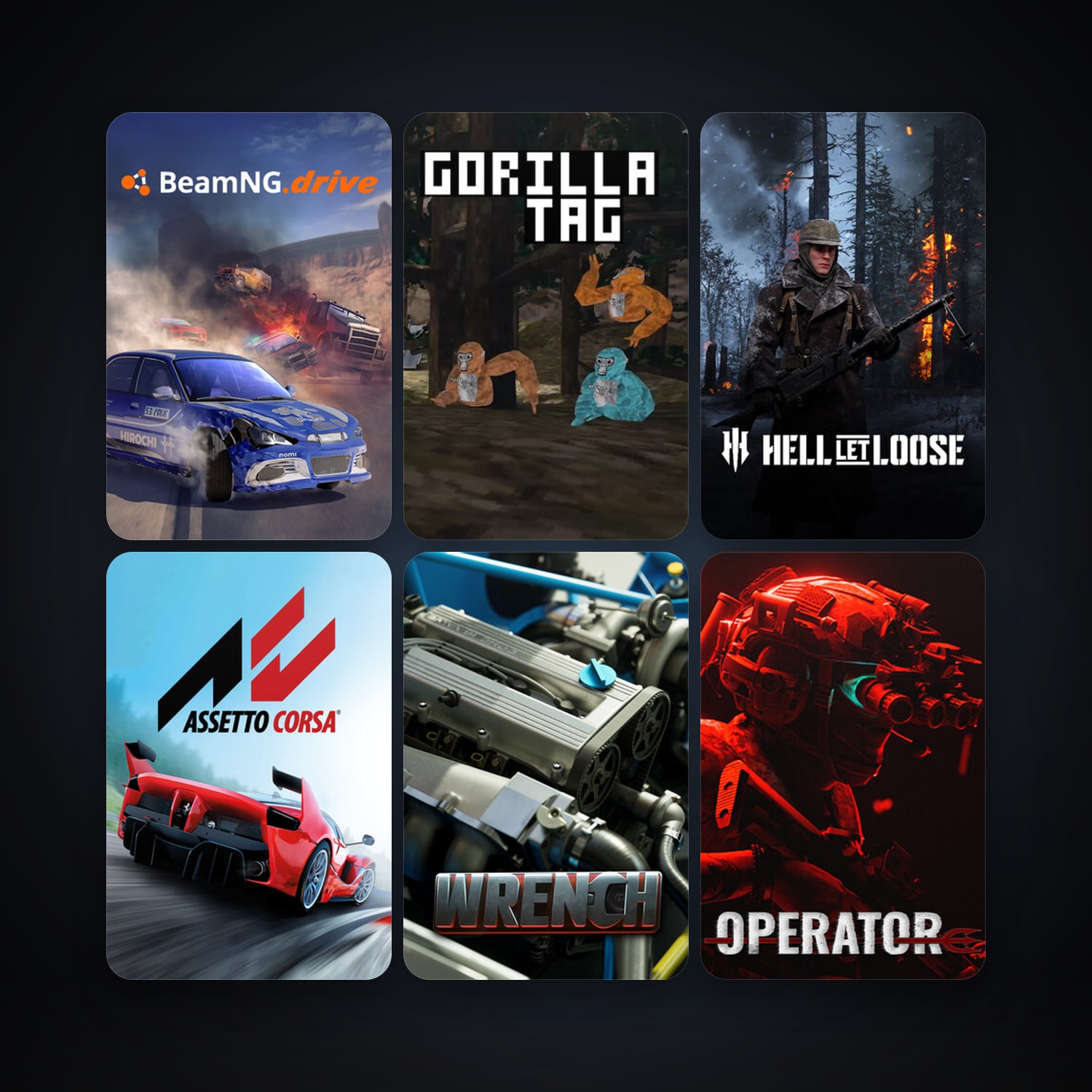Assetto Corsa + BeamNG.drive, 50 games, clean — HabibiAccounts