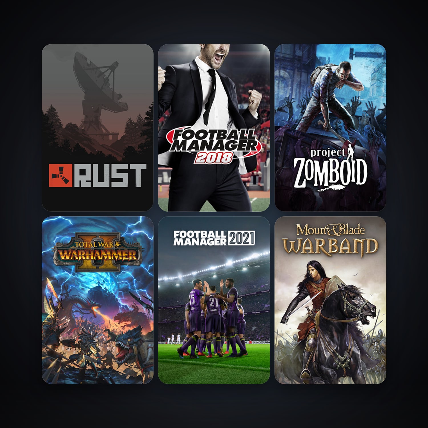 Mount & Blade: Warband + Project Zomboid, 33 games, clean — HabibiAccounts