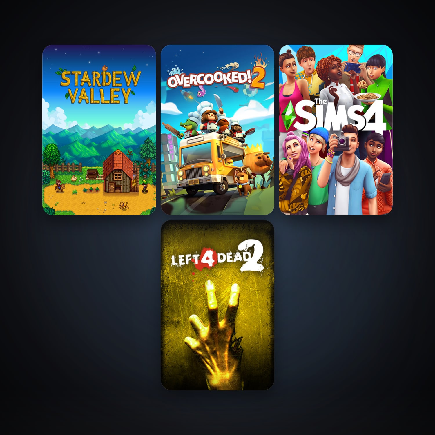 Left 4 Dead 2 + Stardew Valley, 10 games, clean — HabibiAccounts