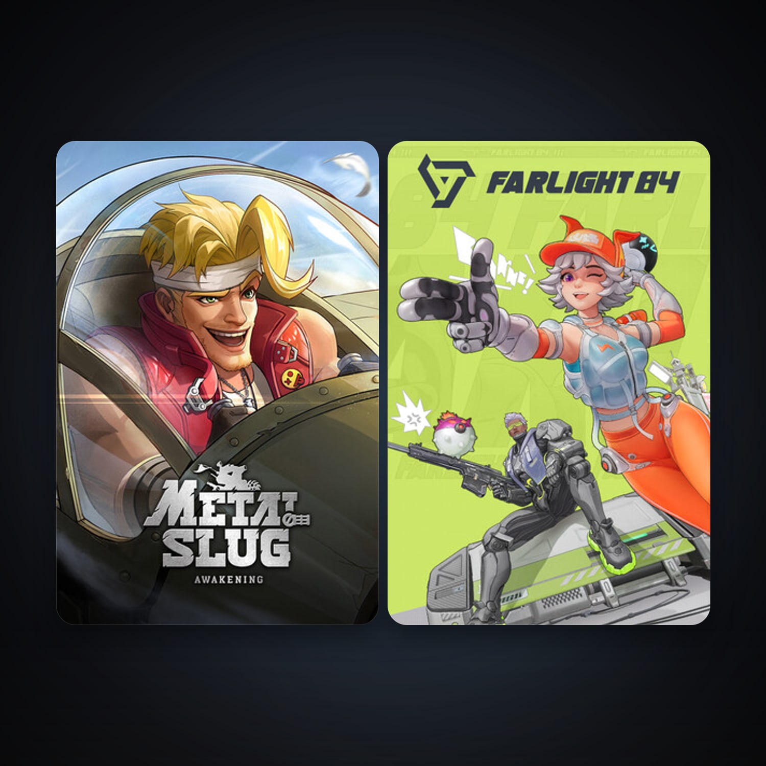 Farlight 84 + Metal Slug: Awakening, 8 games, clean — HabibiAccounts