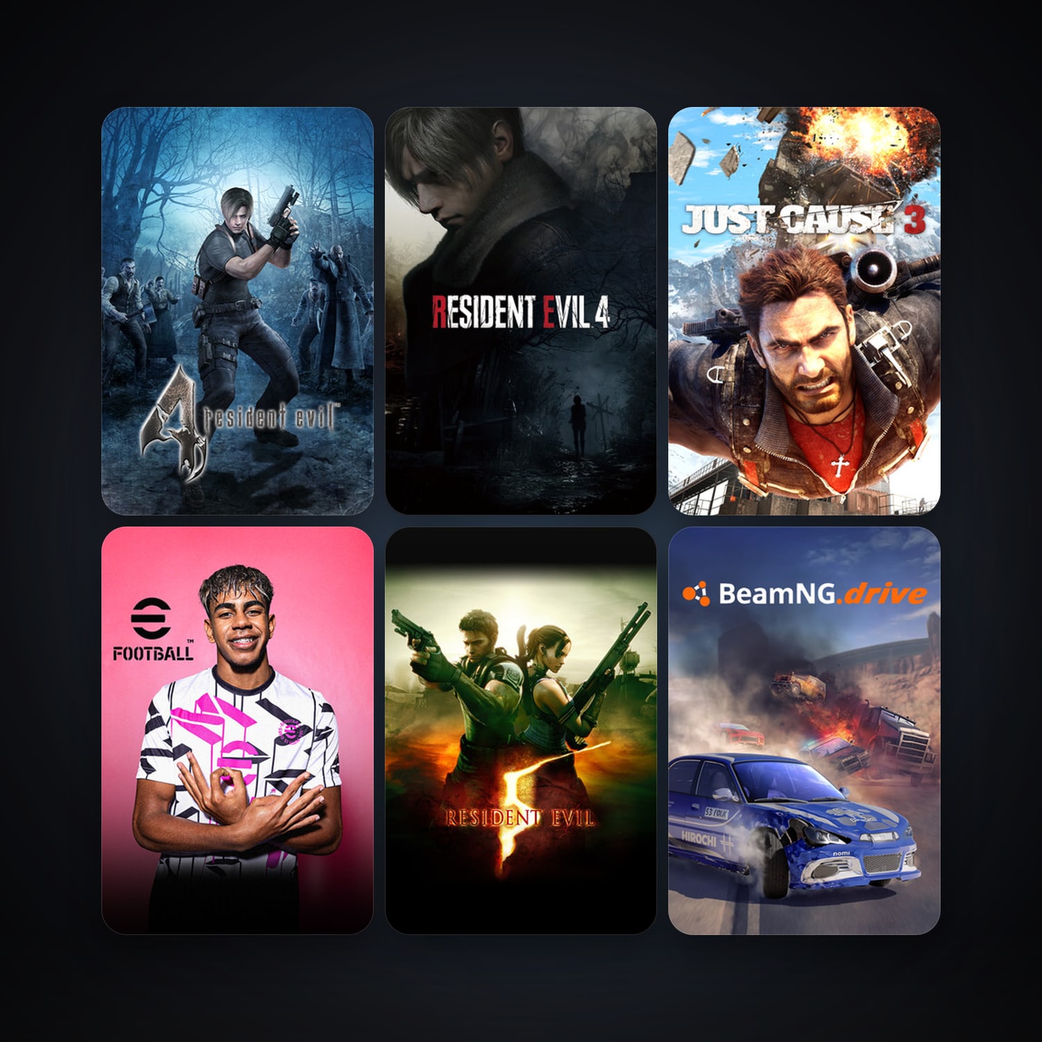Resident Evil 5 + Just Cause 3, 8 games, clean — HabibiAccounts