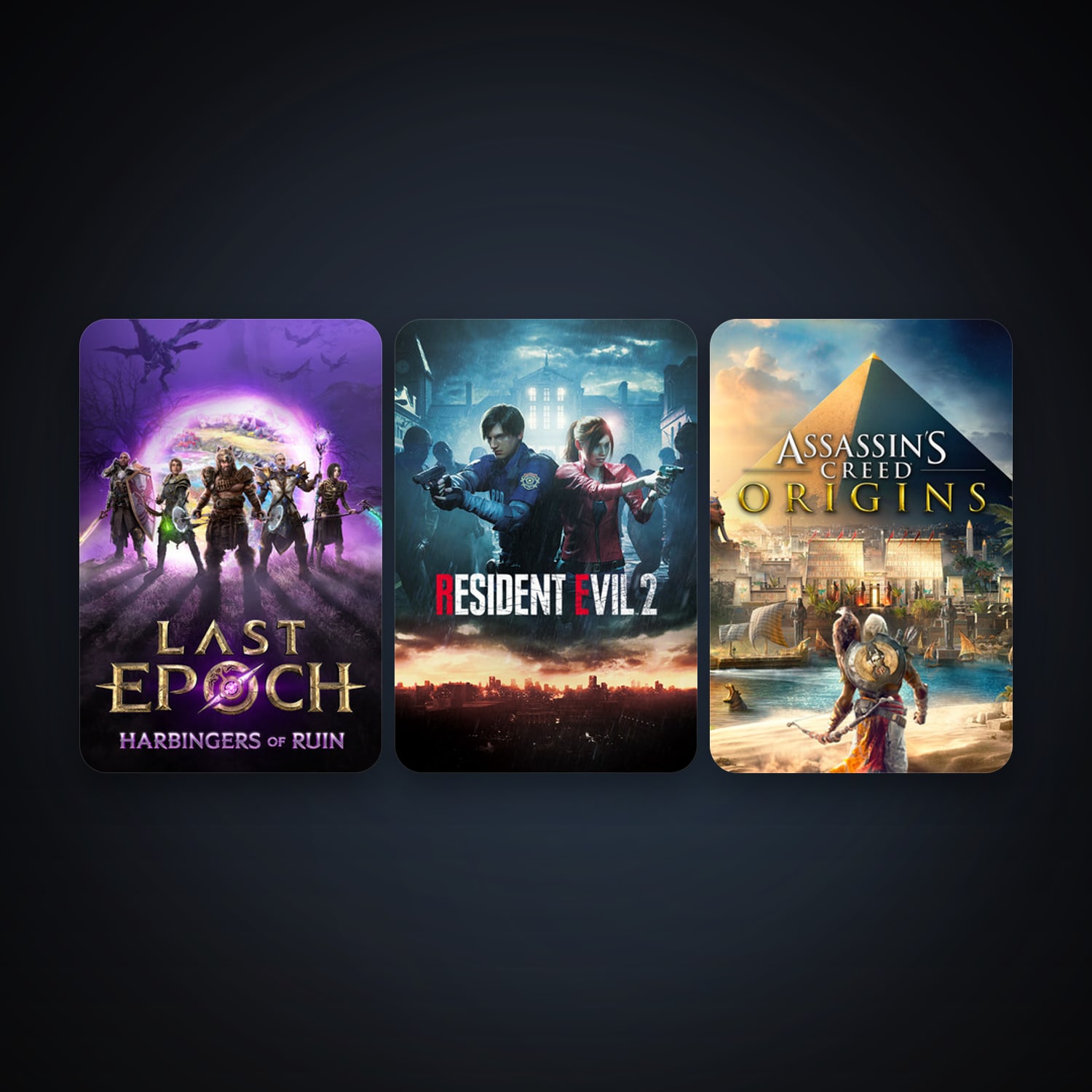 Assassin's Creed Origins + RESIDENT EVIL 2, 6 games, clean — HabibiAccounts
