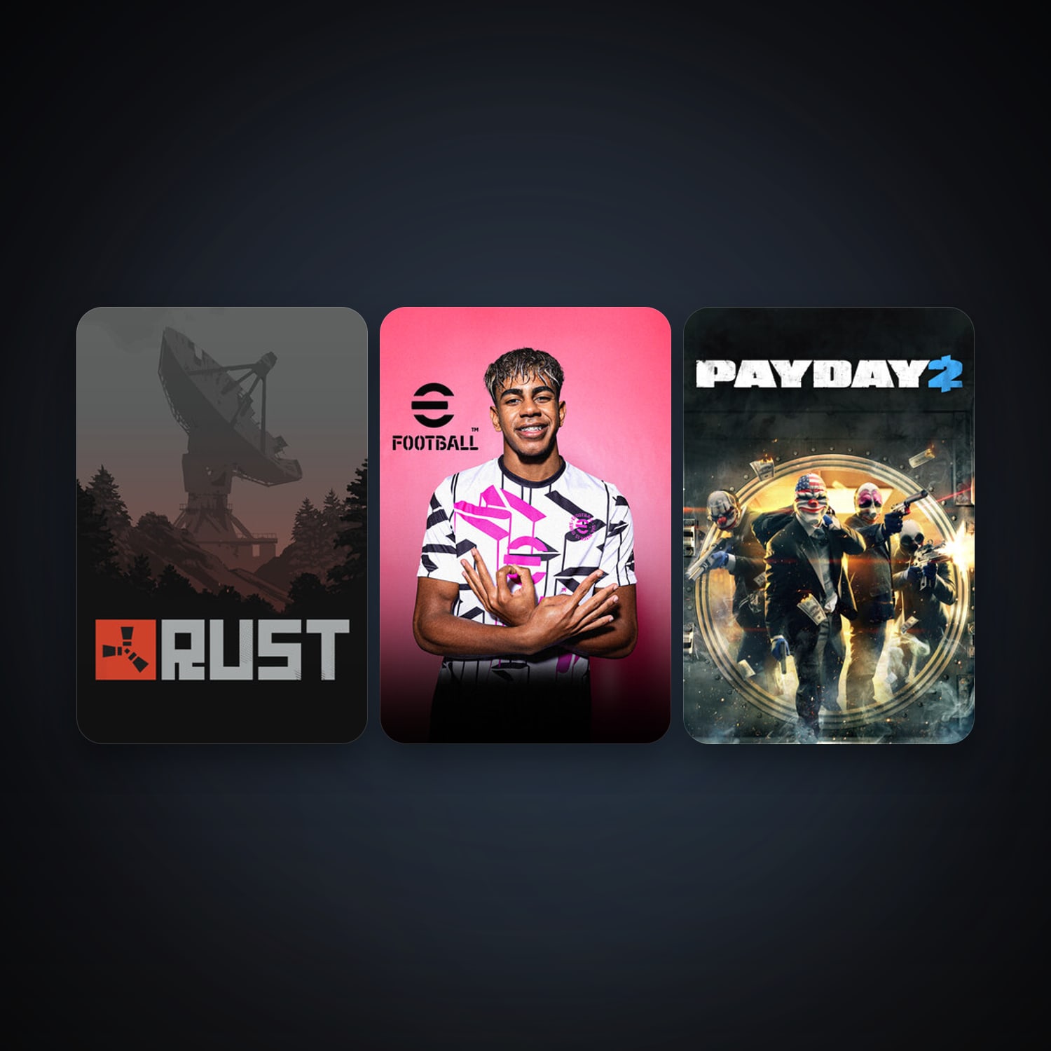 PAYDAY 2 + Rust, 5 games, clean — HabibiAccounts