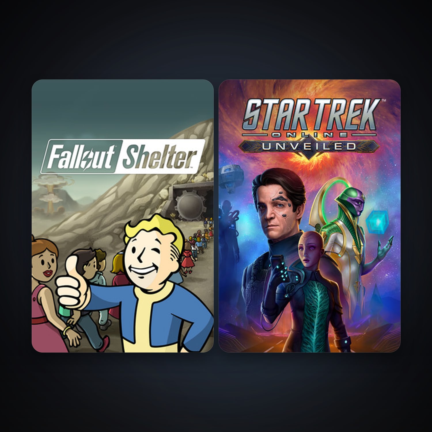 Star Trek Online + Fallout Shelter, 5 games, clean — HabibiAccounts