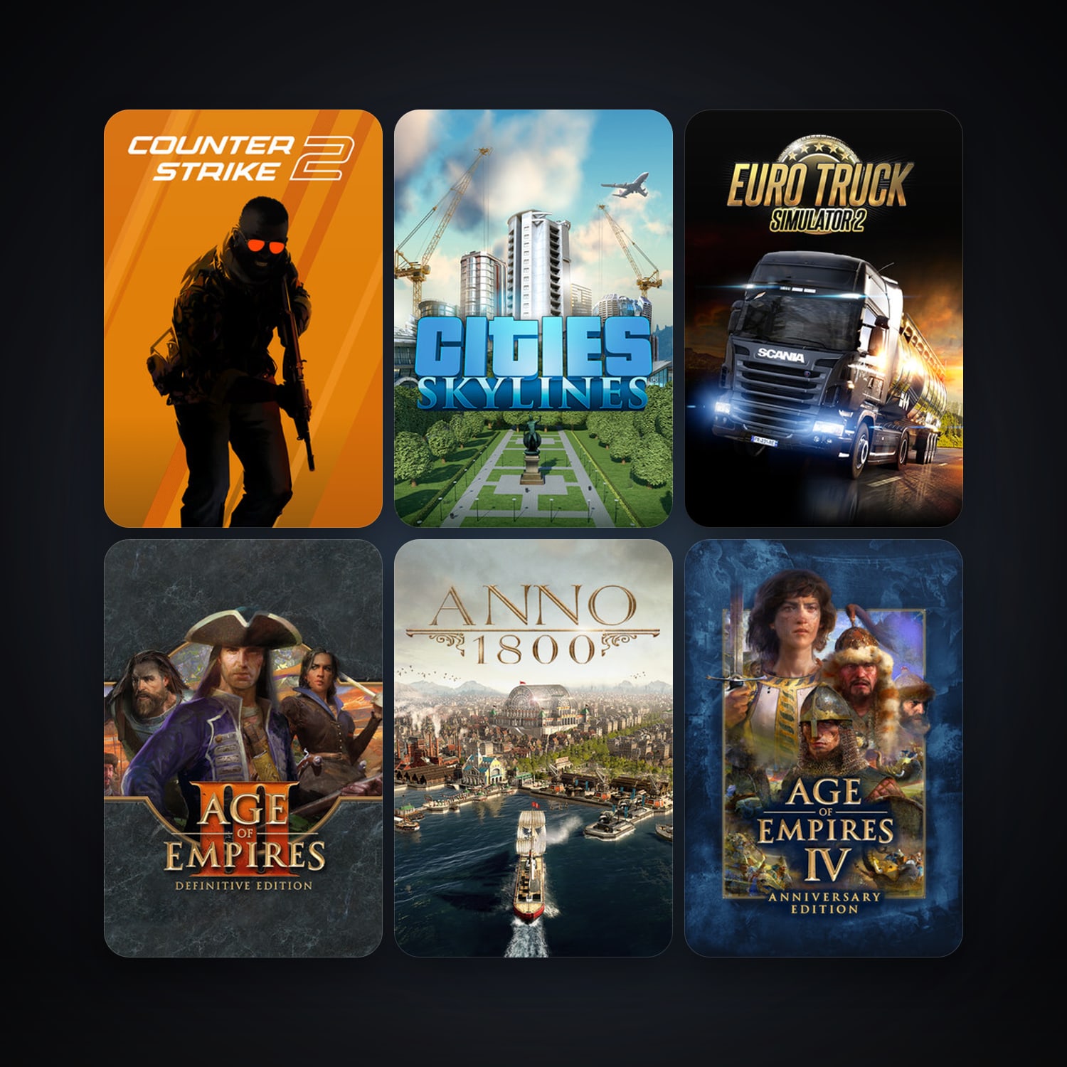 CS2 Prime + Euro Truck Simulator 2, 28 games, clean · 261024375 — HabibiAccounts