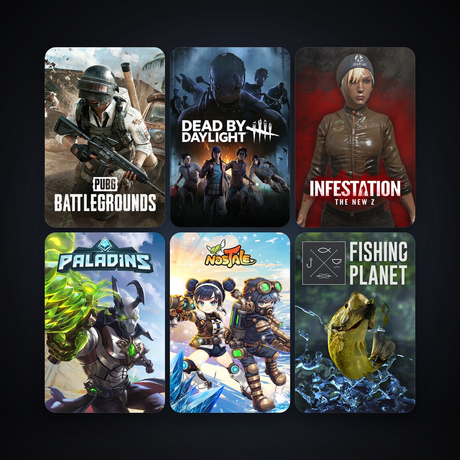 Fishing Planet + Dead by Daylight, 15 games, clean — HabibiAccounts
