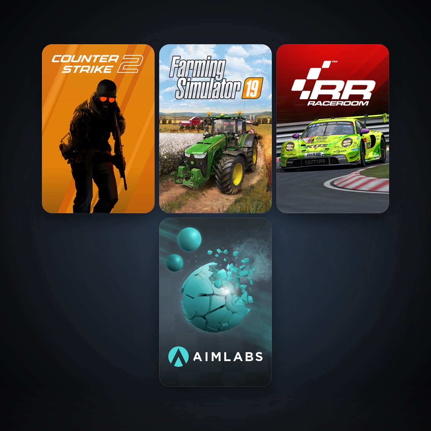 CS2 Prime + RaceRoom Racing Experience, 10 games, clean — HabibiAccounts