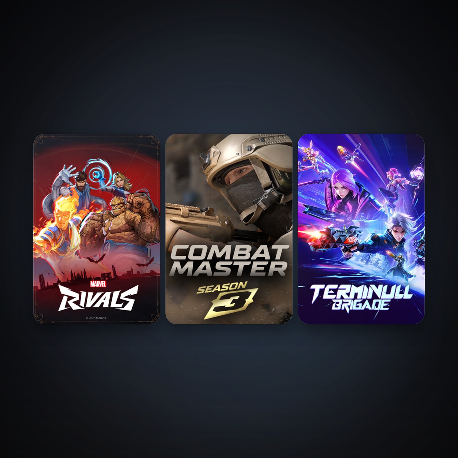 Combat Master: Season 1 + Marvel Rivals, 3 games, clean — HabibiAccounts