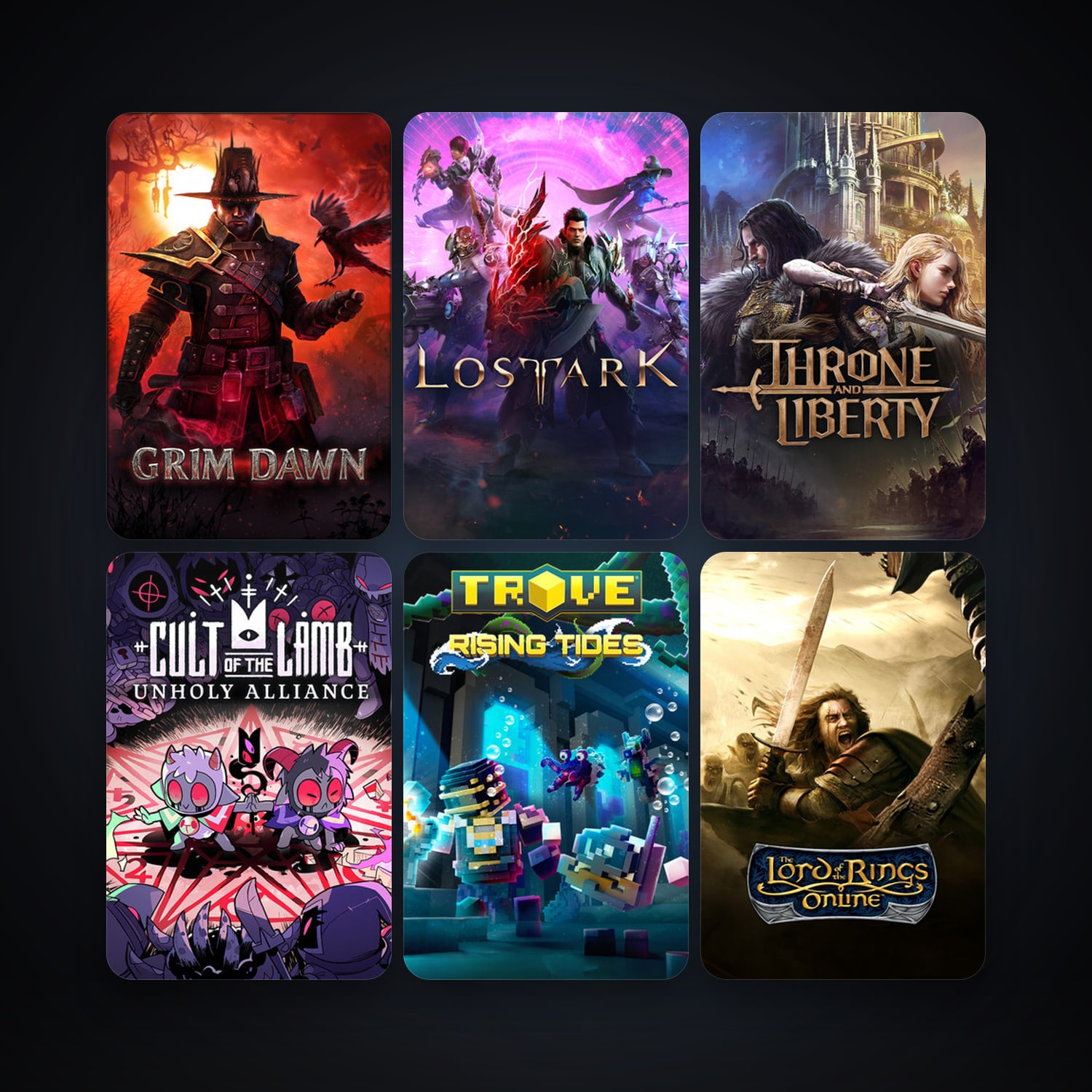 The Lord of the Rings Online + Grim Dawn, 14 games, clean — HabibiAccounts