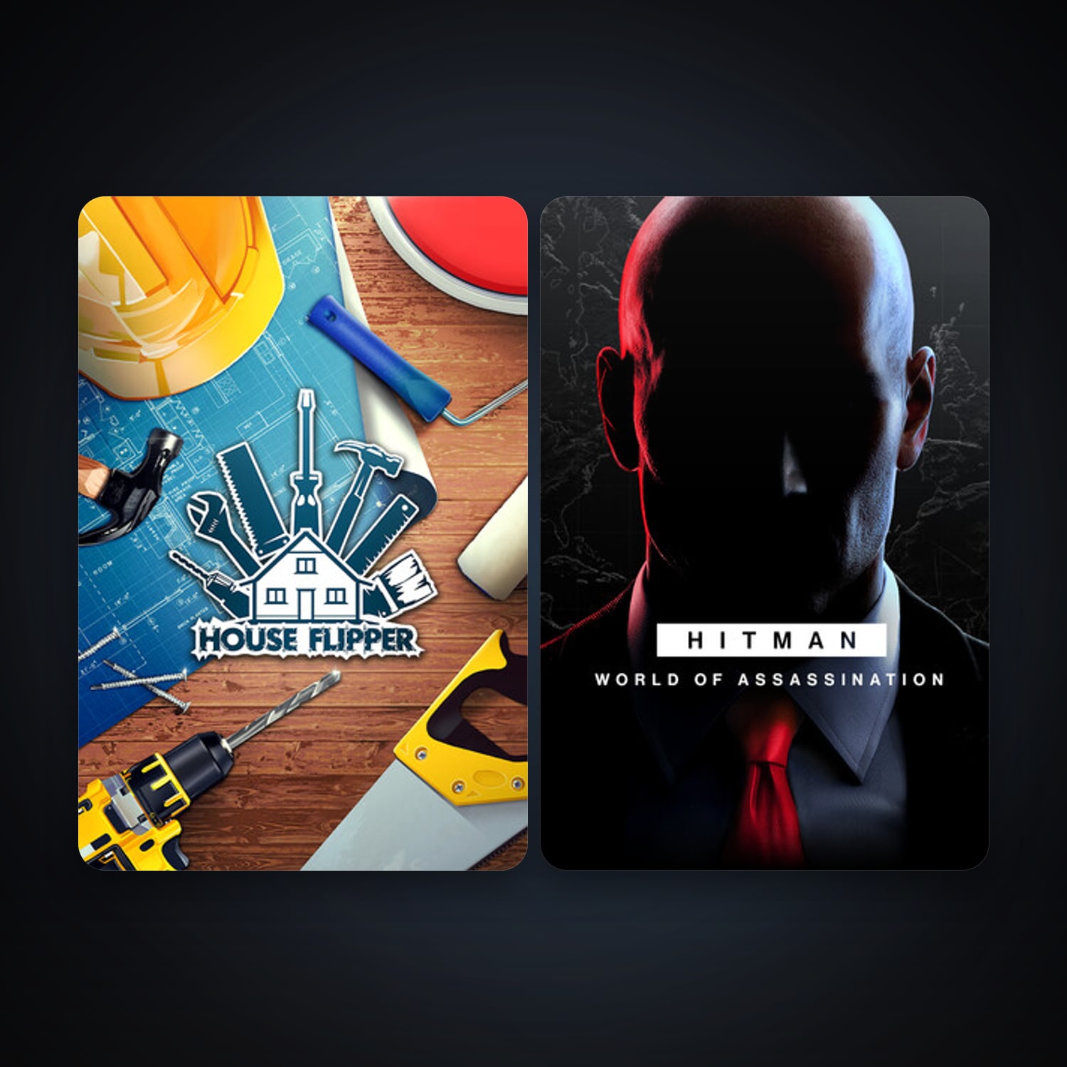 House Flipper + HITMAN World of Assassination, 4 games, clean — HabibiAccounts