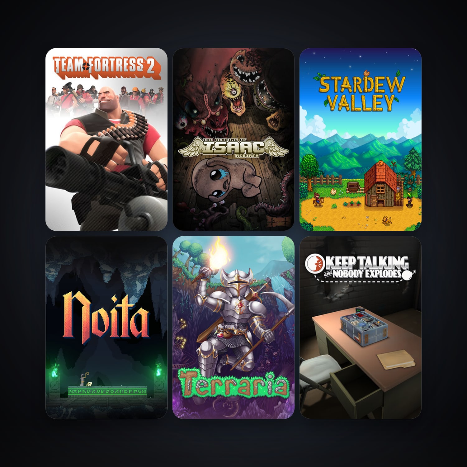 Team Fortress 2 + Terraria, 7 games, clean — HabibiAccounts