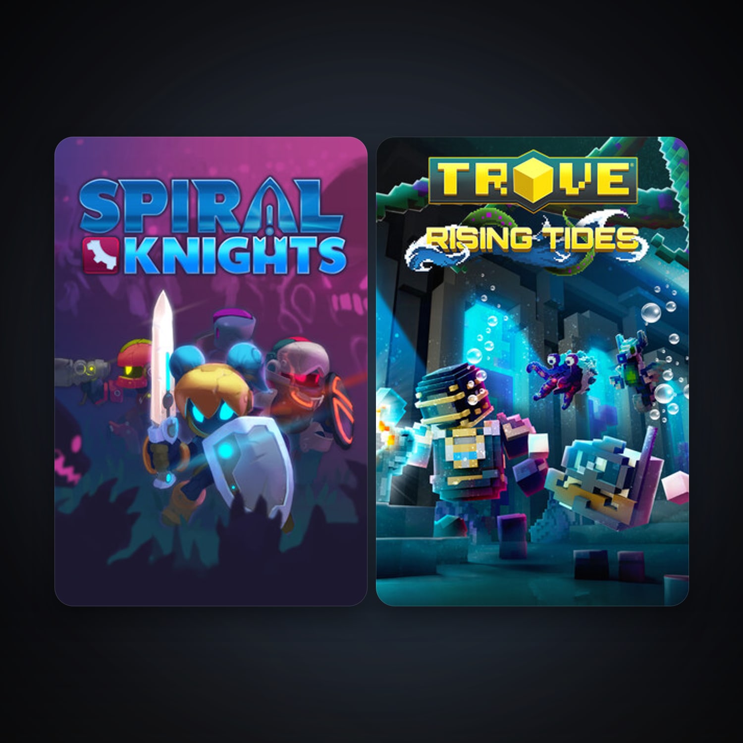 Spiral Knights + Trove, 2 games, clean — HabibiAccounts