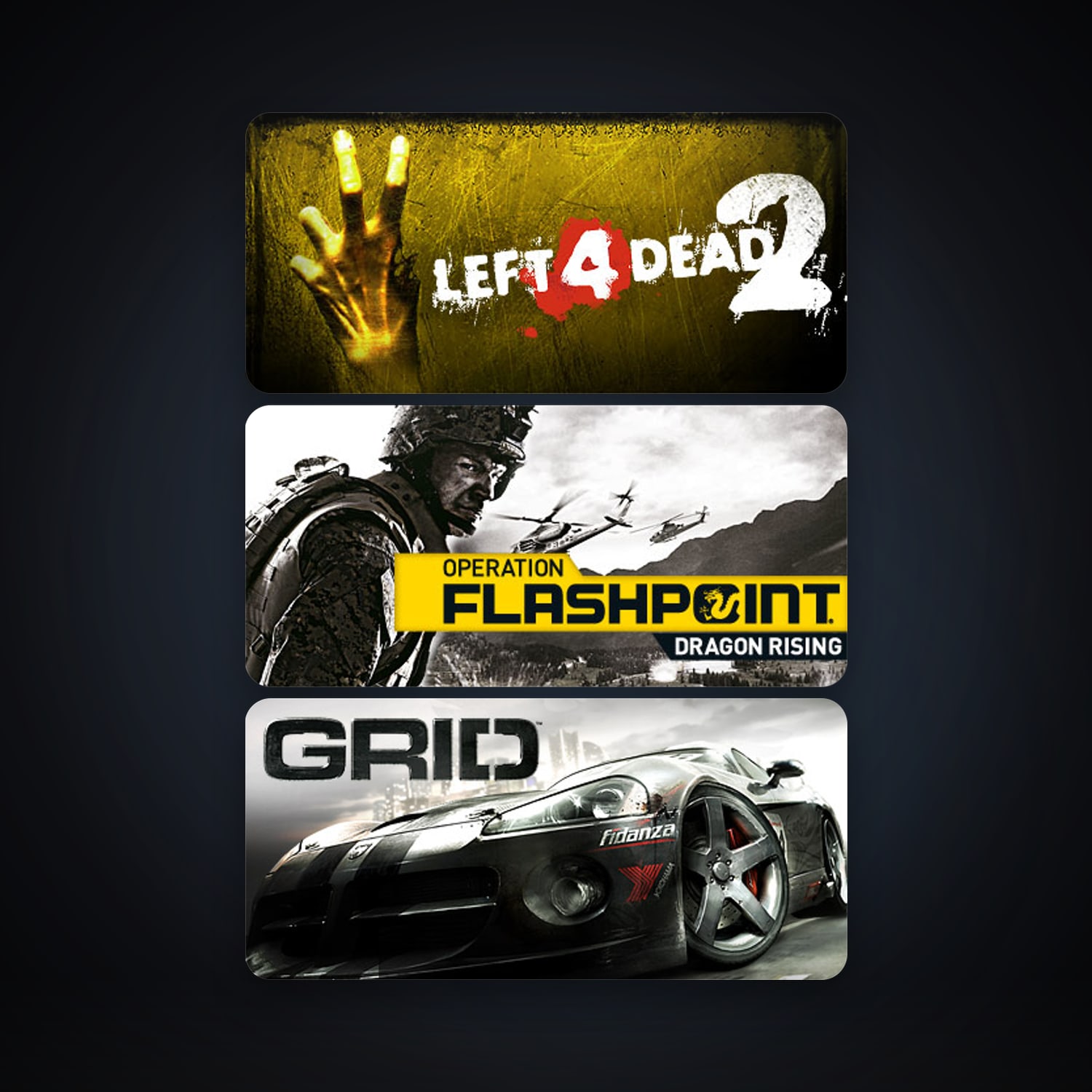 Left 4 Dead 2 + GRID (2008), 8 games, clean — HabibiAccounts