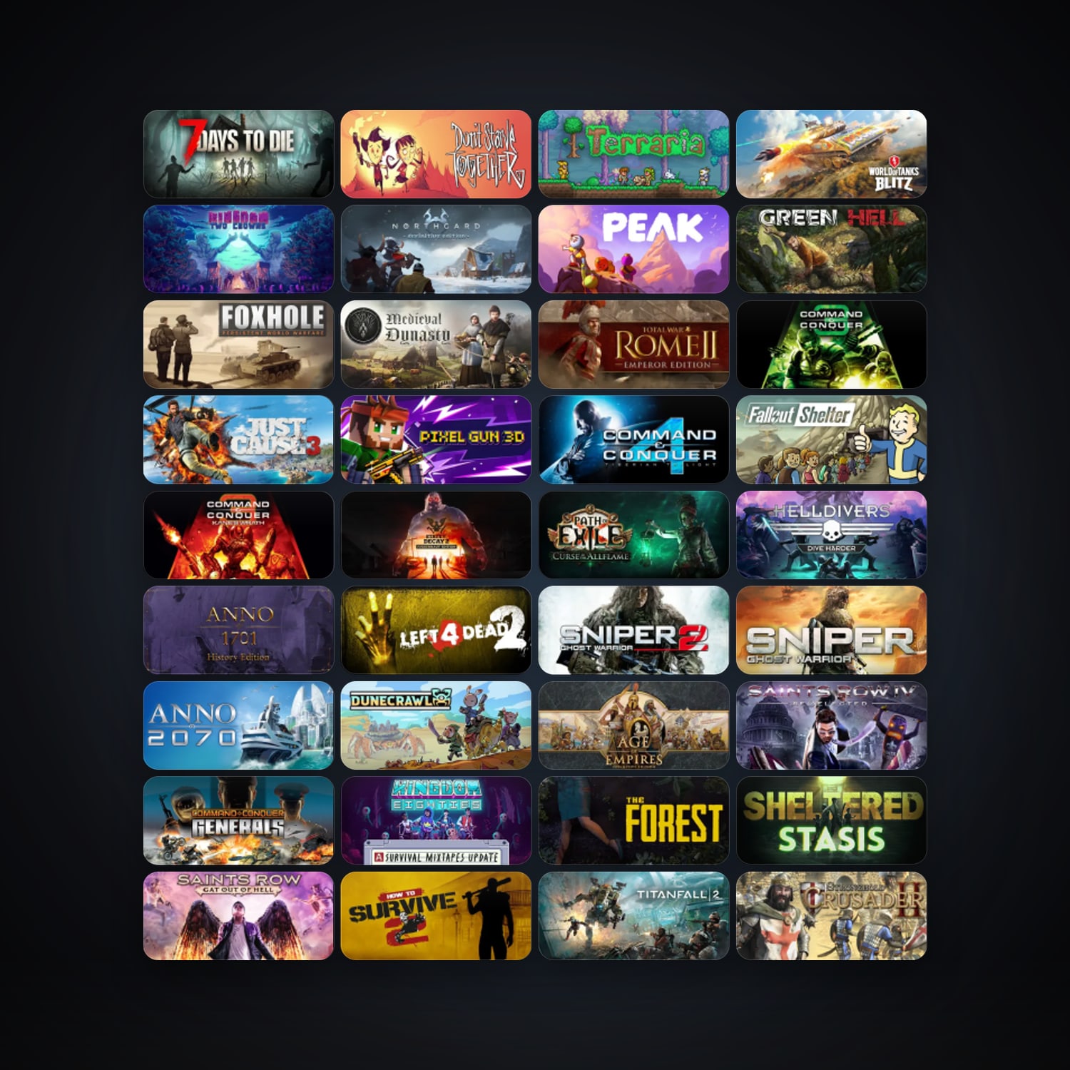 Terraria + 7 Days to Die, 142 games, clean — HabibiAccounts