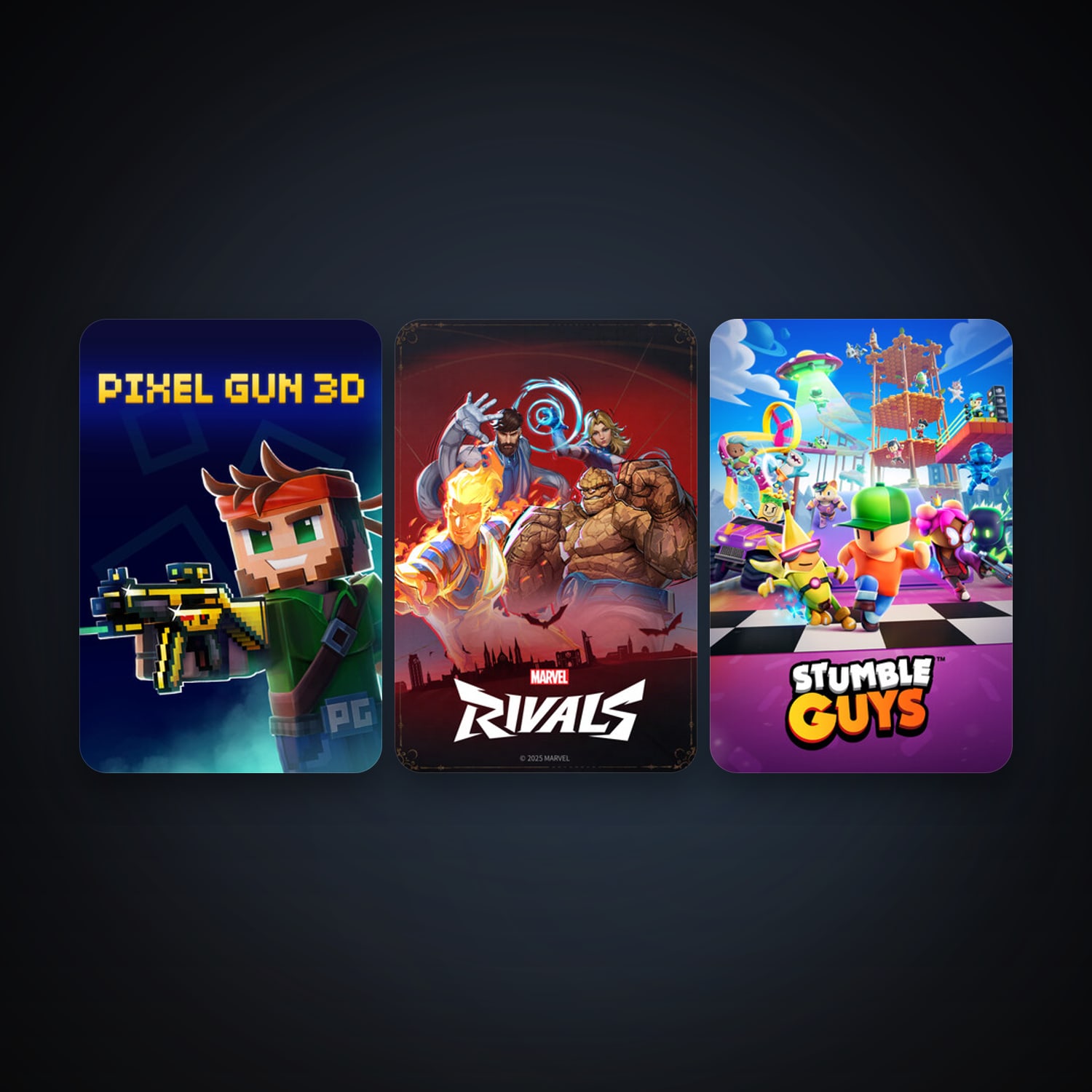 Stumble Guys + Pixel Gun 3D: PC Edition, 3 games, clean — HabibiAccounts