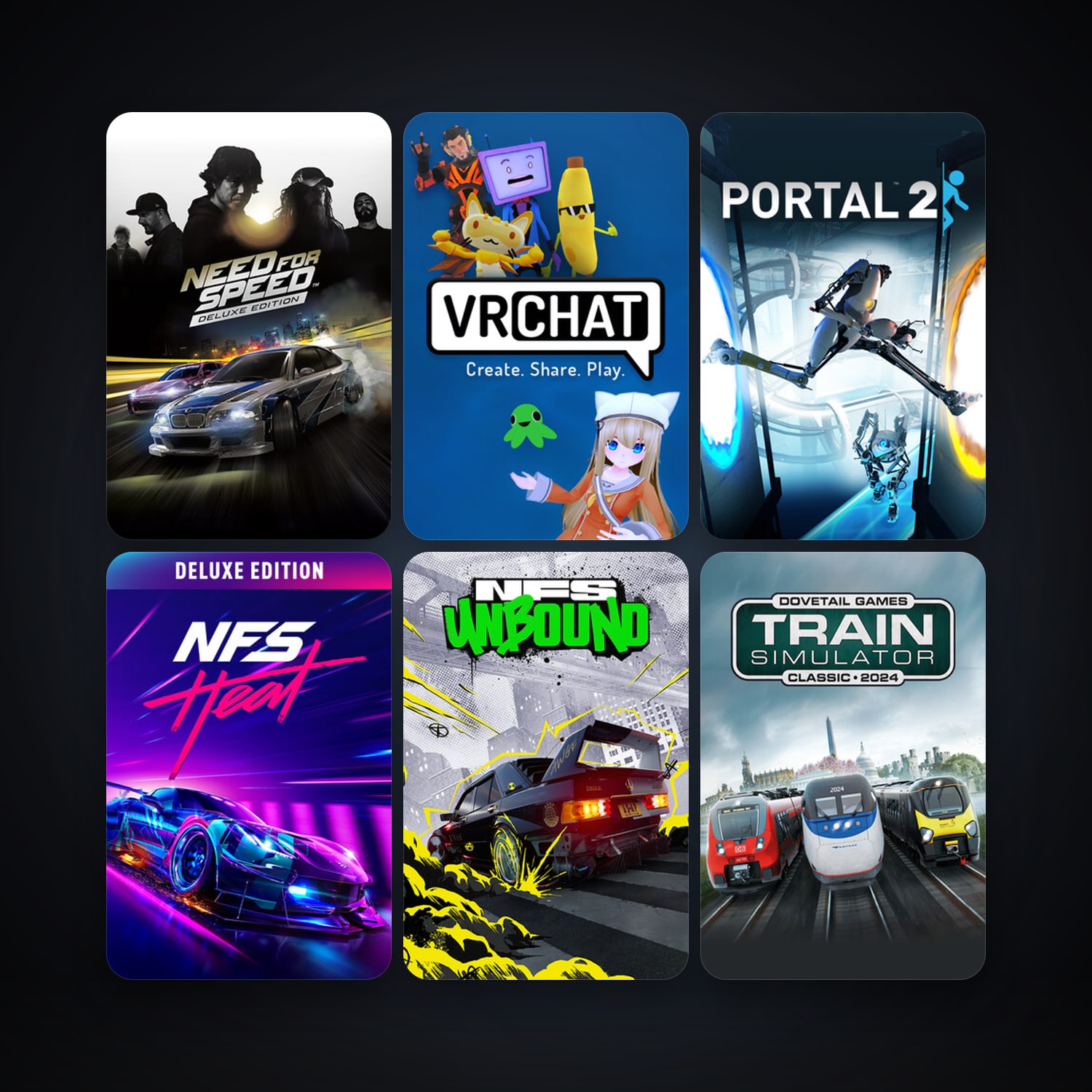 Portal 2 + Train Simulator Classic, 6 games, clean — HabibiAccounts