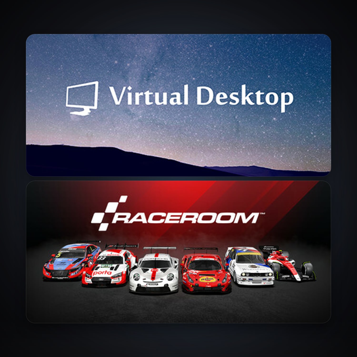 RaceRoom Racing Experience + Virtual Desktop, 7 games, clean — HabibiAccounts