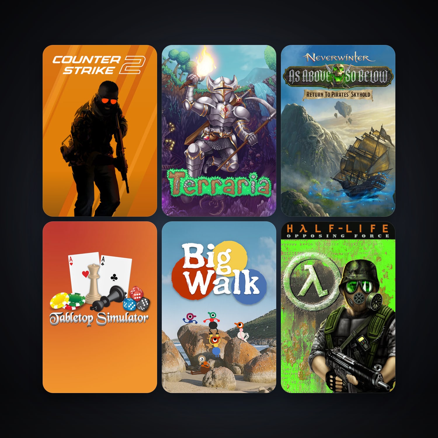 Counter-Strike + Half-Life: Opposing Force, 16 games, Steam 10, clean — HabibiAccounts