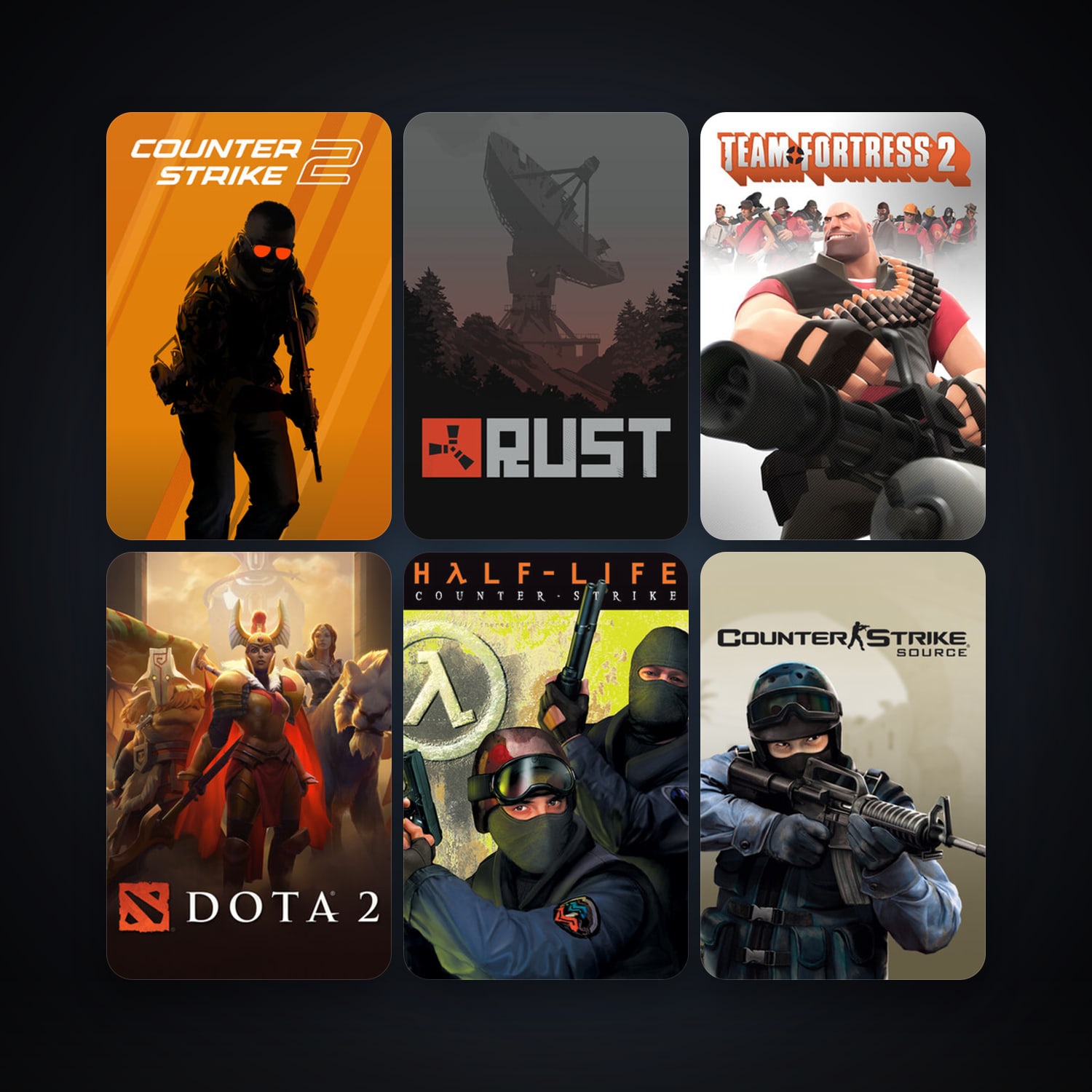 Counter-Strike + Team Fortress Classic, 47 games, Steam 10, clean — HabibiAccounts