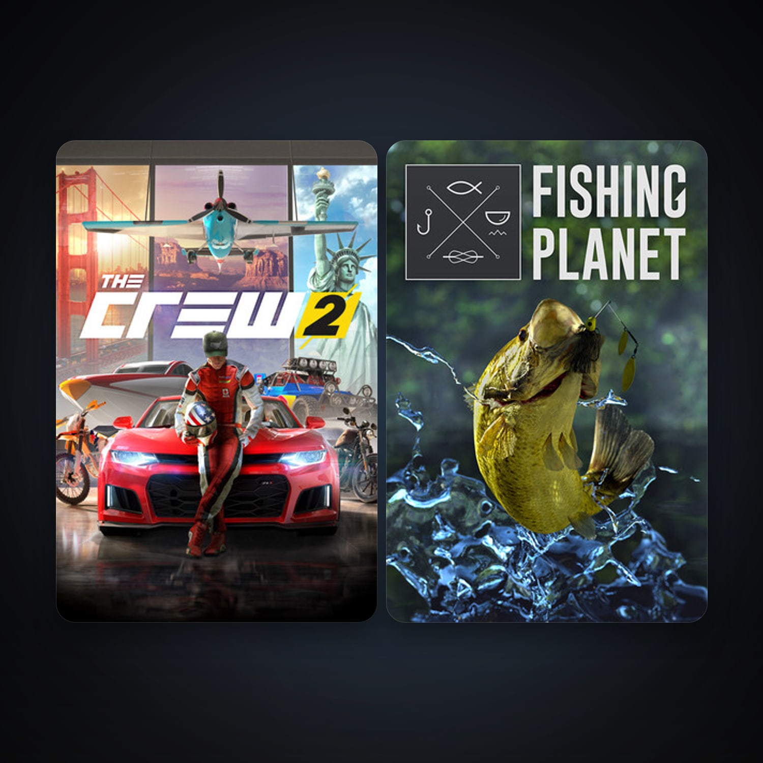 Fishing Planet + The Crew 2, 4 games, clean — HabibiAccounts