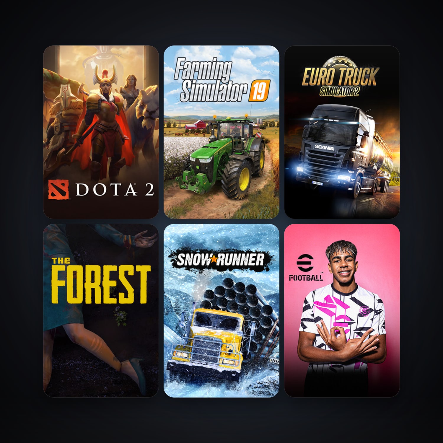 Dota 2 + Euro Truck Simulator 2, 12 games, clean — HabibiAccounts