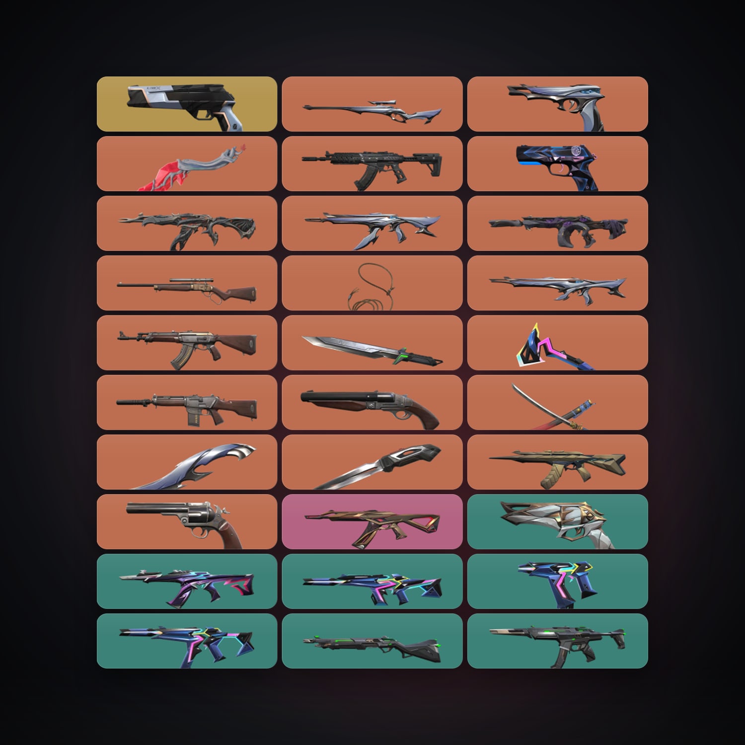 BR Silver 1 locker — 7 knives, 58 skins, lvl 110 — HabibiAccounts