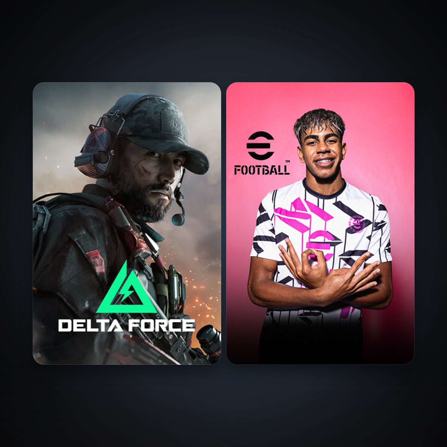 eFootball 2024 + Delta Force: Hawk Ops, 5 games, clean — HabibiAccounts