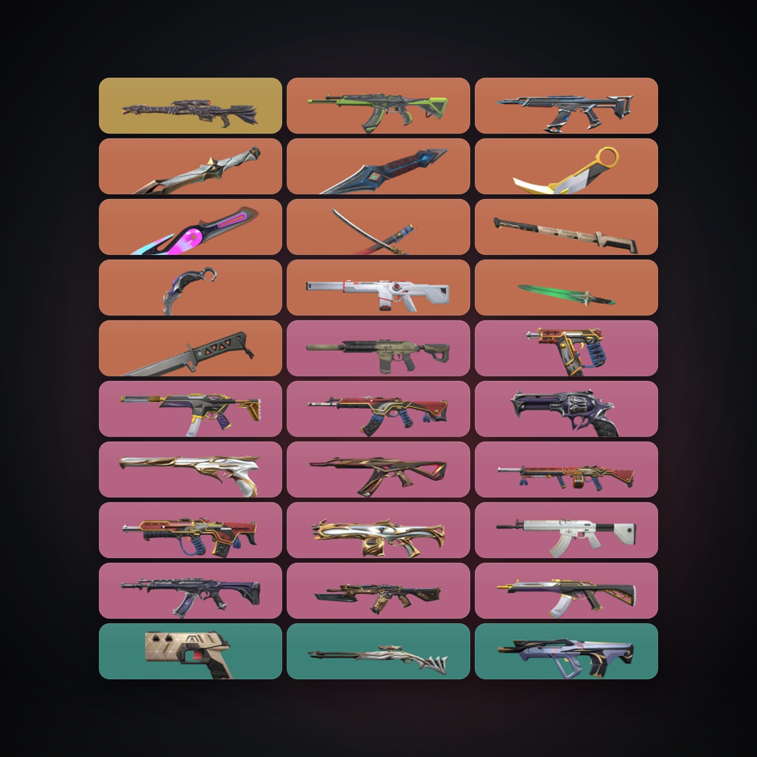 EU Gold 3 locker — 9 knives, 104 skins, lvl 261 — HabibiAccounts