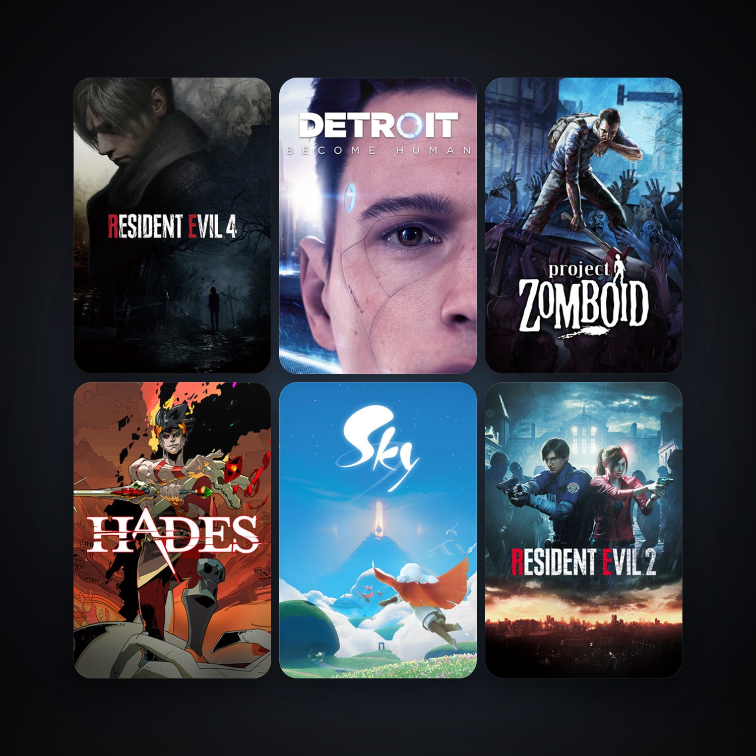 Project Zomboid + RESIDENT EVIL 2, 36 games, clean — HabibiAccounts