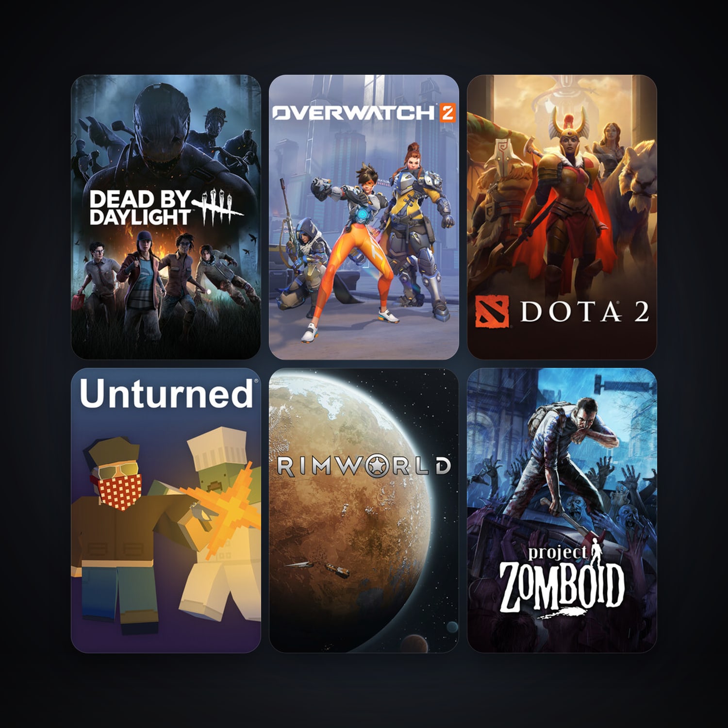 Dota 2 + Project Zomboid, 83 games, clean — HabibiAccounts