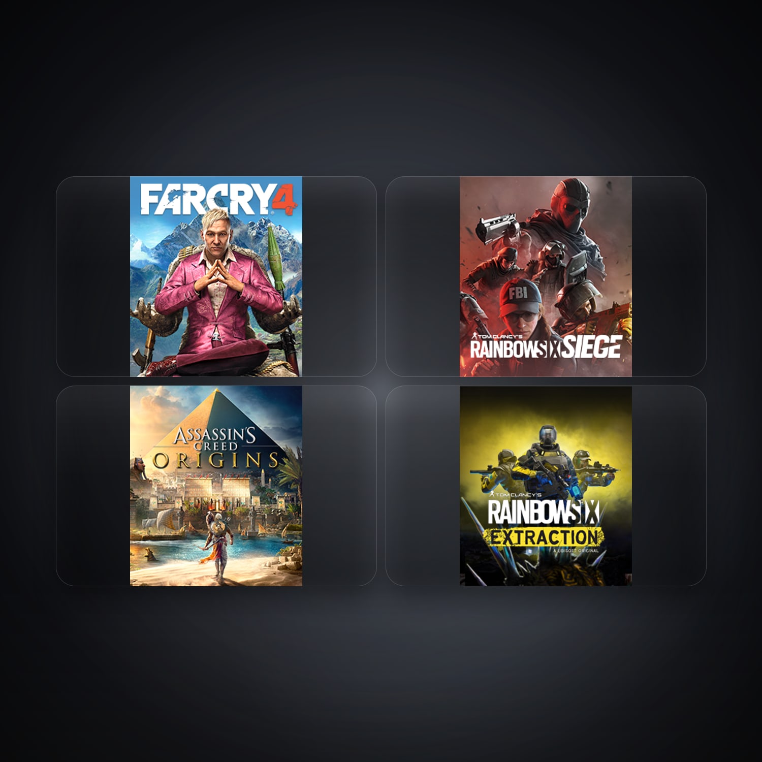 هالحساب يوبيسوفت فيه Far Cry 4 وTom Clancy's Rainbow Six Siege (Steam)، CA، 5 ألعاب — HabibiAccounts